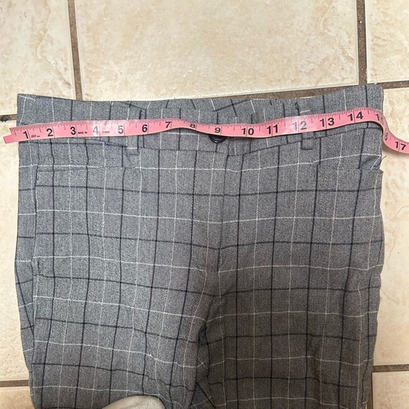 Loft The Sutton Skinny gray Black Multi Plaid Ankle Pants Size 4 slacks - Picture 7 of 8